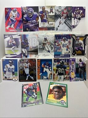 Adrian Peterson lot of 17 w/ Bridgewater rookie jersey relic & Vikings stars
